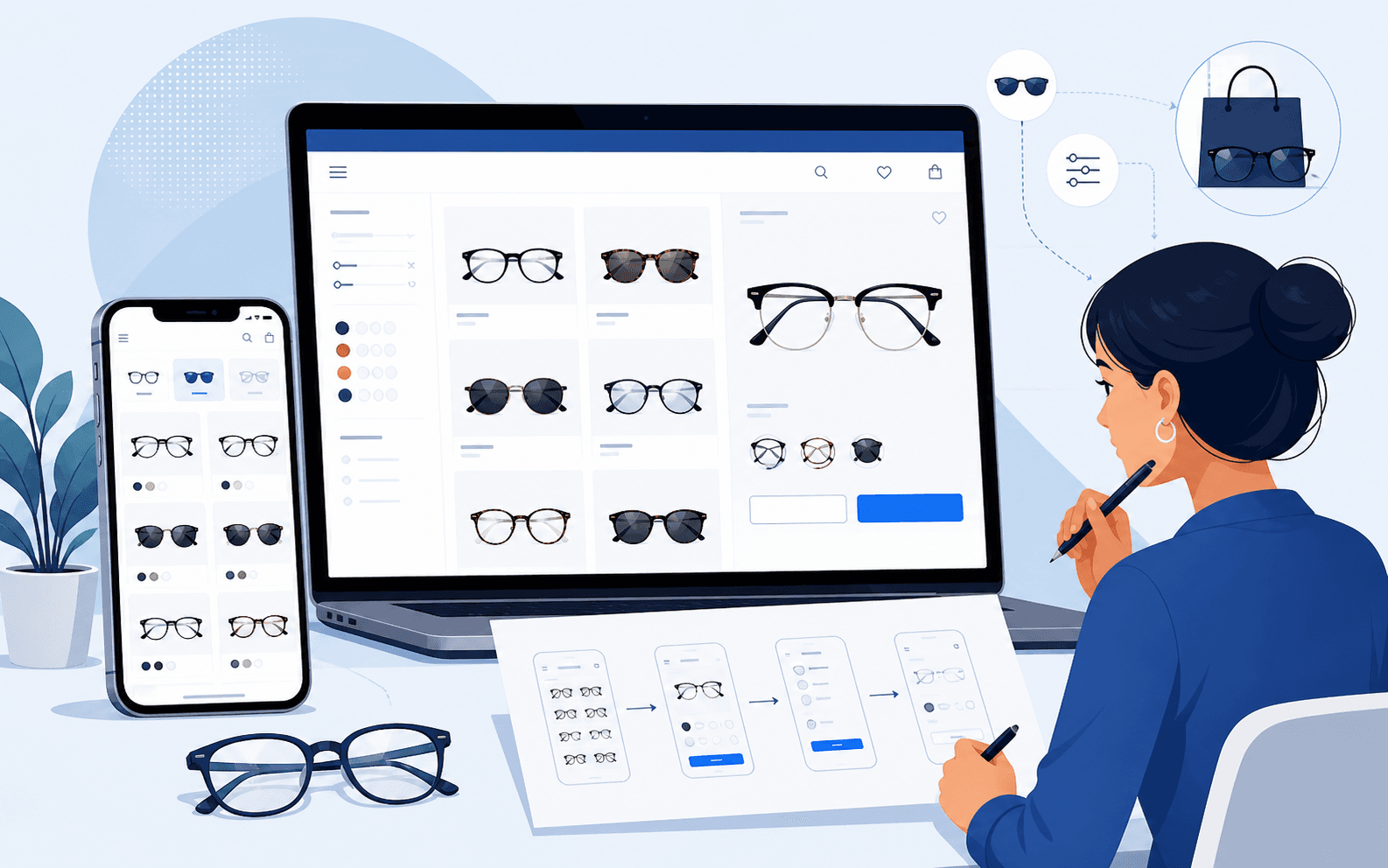 Shaping Responsive Eyewear Discovery for Octa Frames interface preview