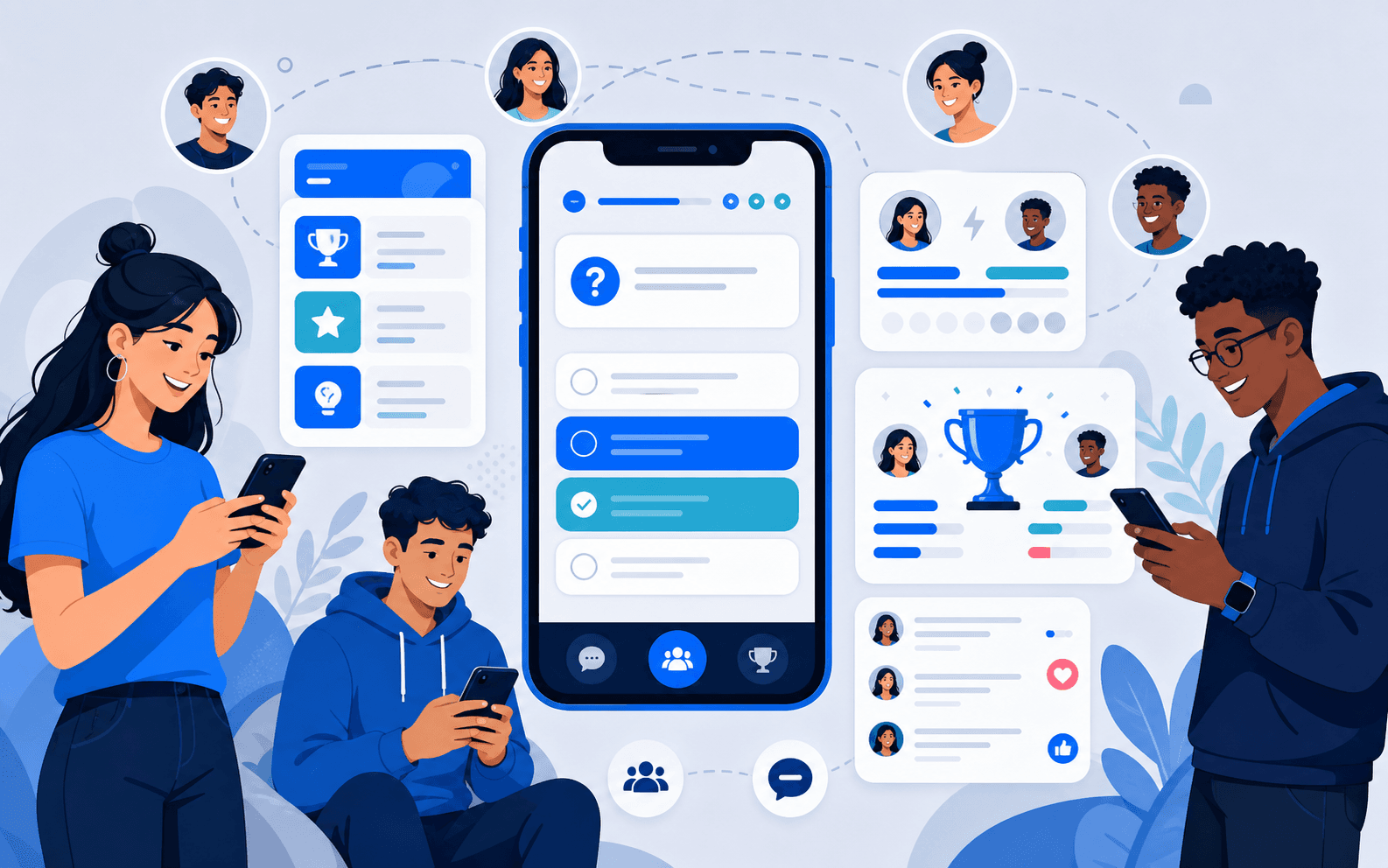 ZeroIQ — Mobile Quiz and Social Gaming Platform interface preview